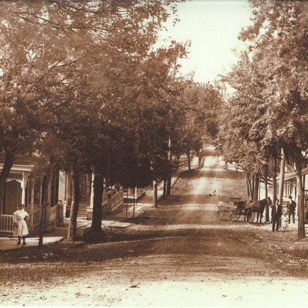 Historic photograph of Keedysville with dirt road.