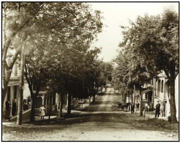 Historic photograph of Keedysville with dirt road.